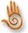Hand with spiral design, brown color.