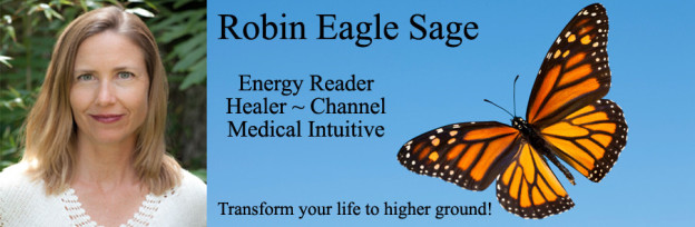 Butterfly and woman with spiritual services text.